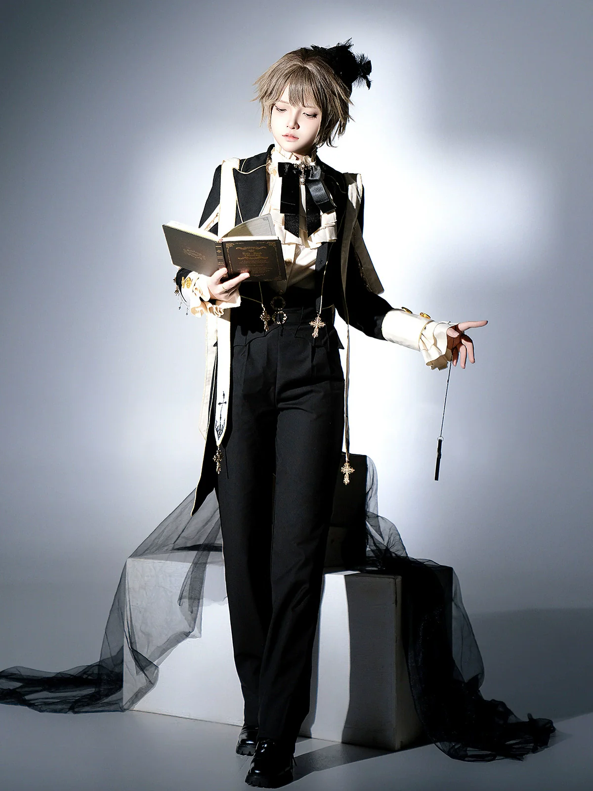 Ouji Lolita Shirt Suit Gothic Lolita Pants Set - Image 7