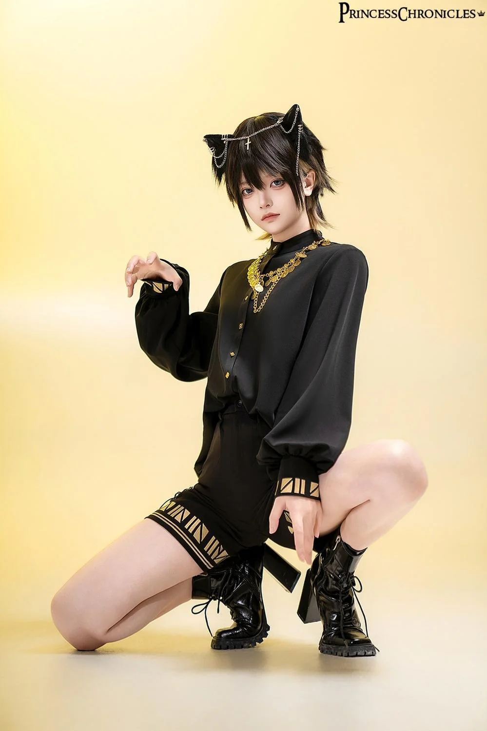Black Cat - Ouji Lolita Shirt Vintage Blouse - Image 5