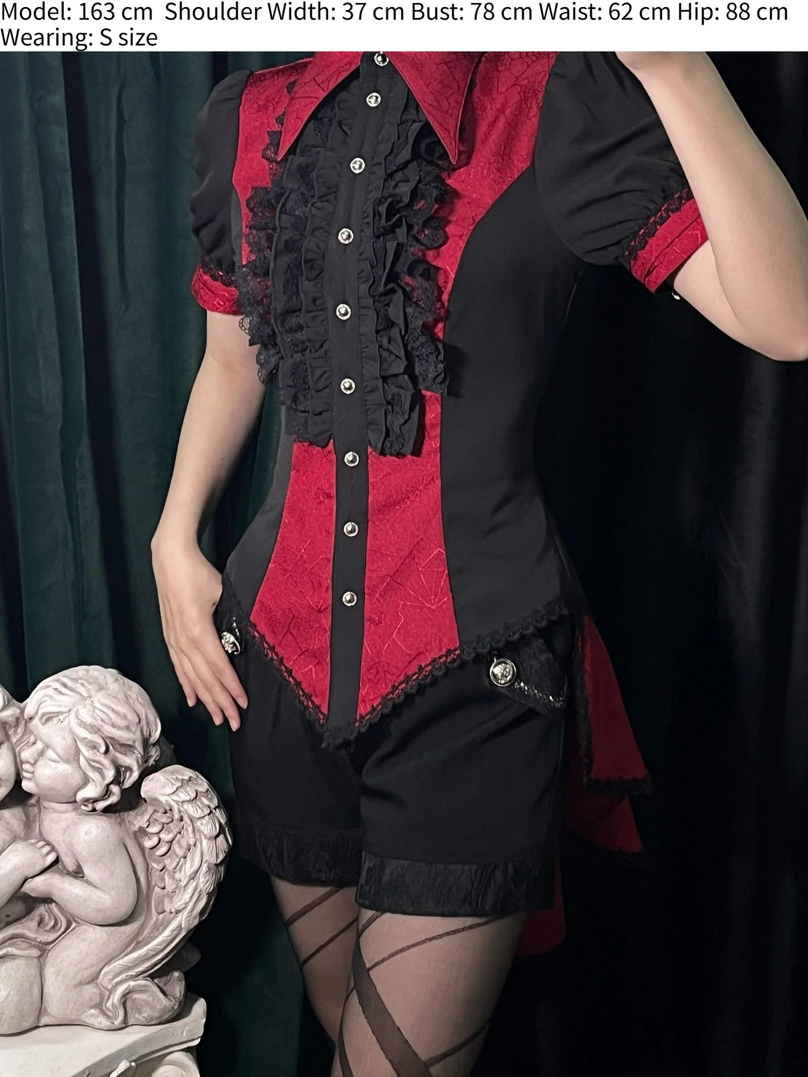Cold Rice - Ouji Lolita Shirt With Spiderweb Pattern in Several Versions - Image 18