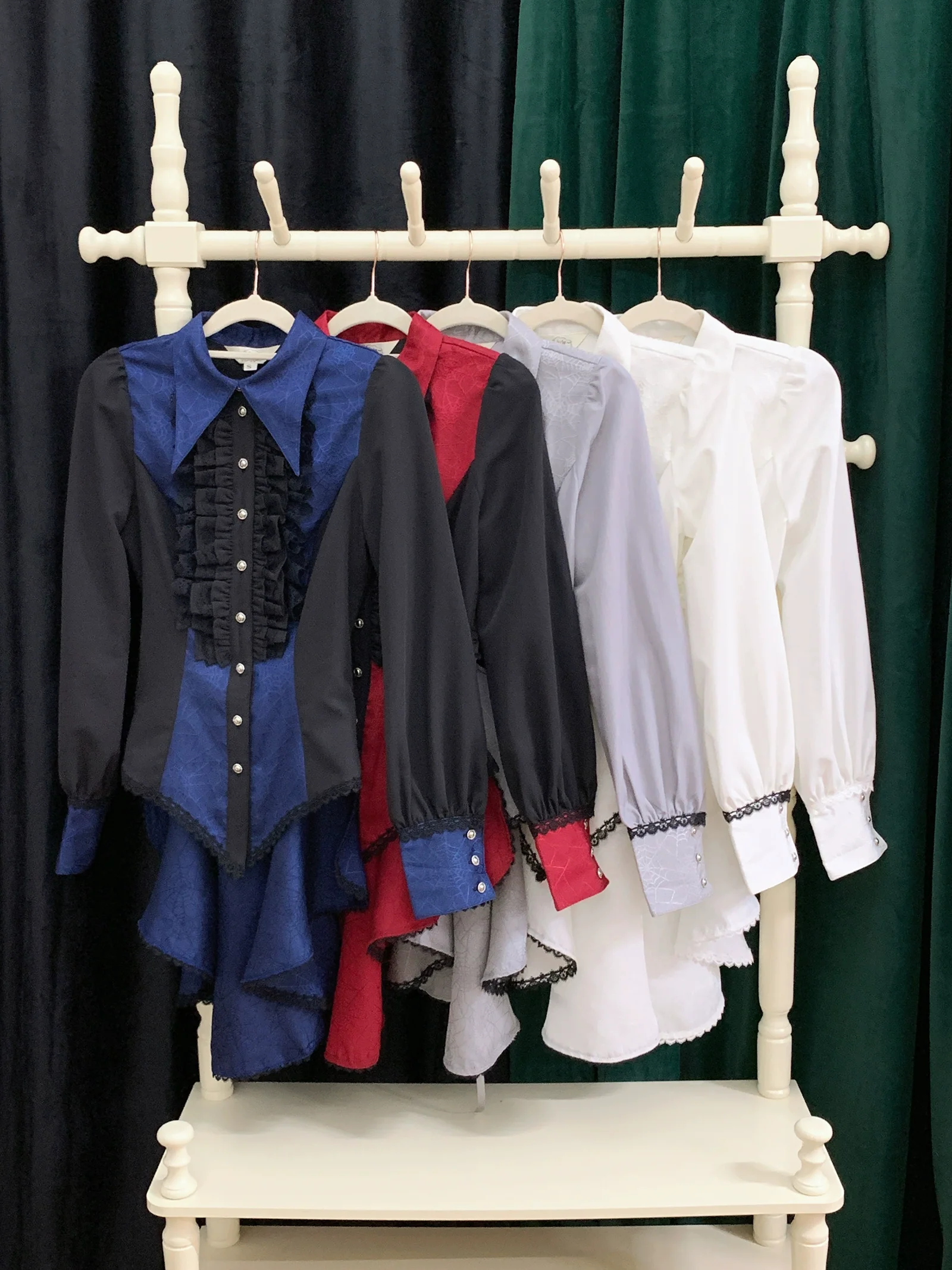 Cold Rice - Ouji Lolita Shirt With Spiderweb Pattern in Several Versions - Image 2