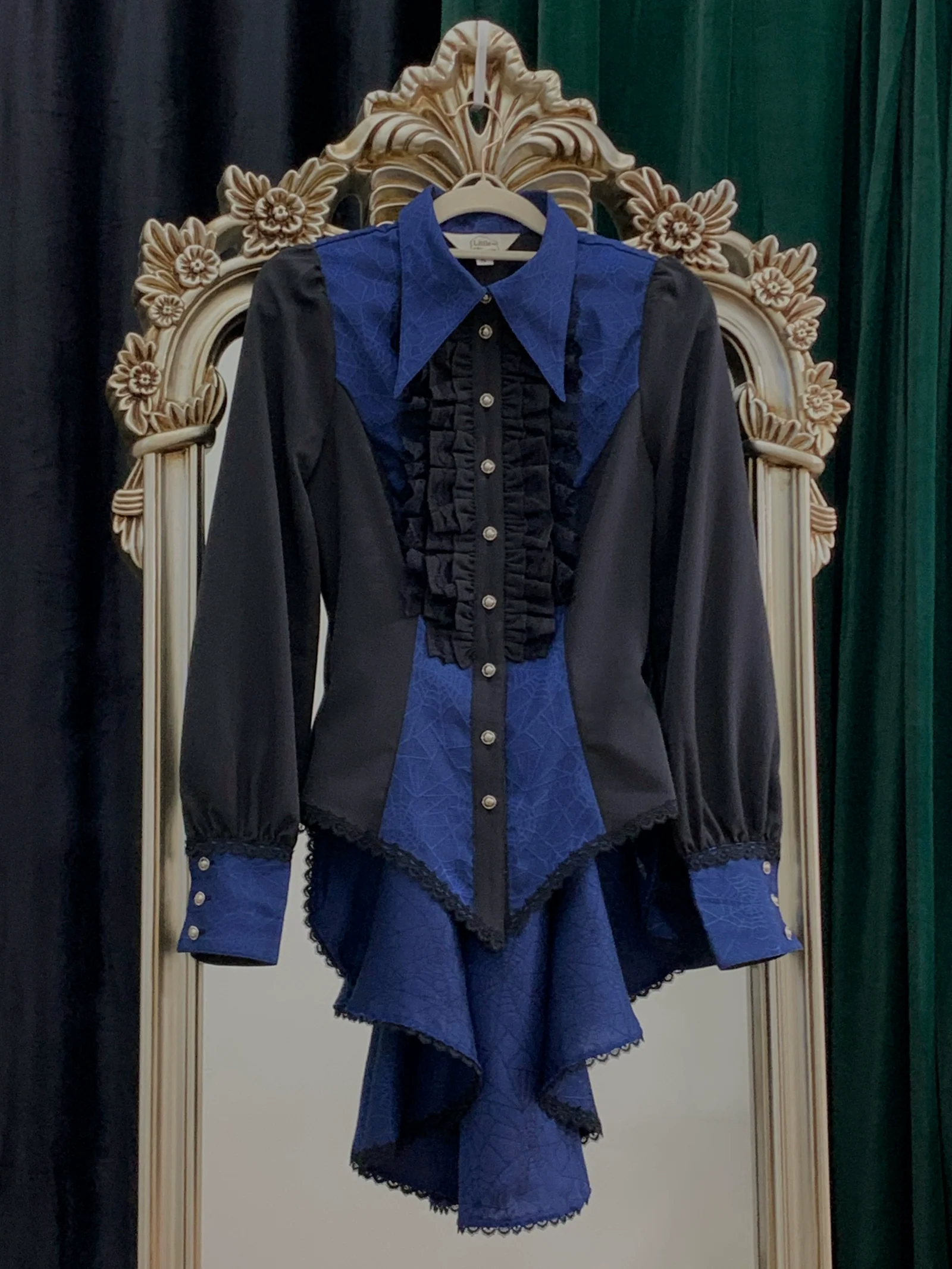 Cold Rice - Ouji Lolita Shirt With Spiderweb Pattern in Several Versions - Image 36
