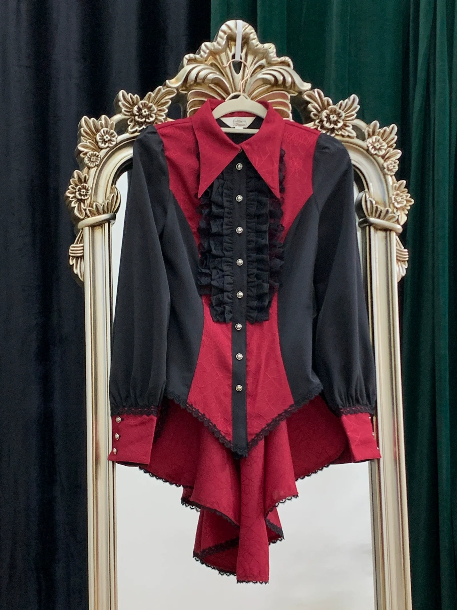 Cold Rice - Ouji Lolita Shirt With Spiderweb Pattern in Several Versions - Image 38