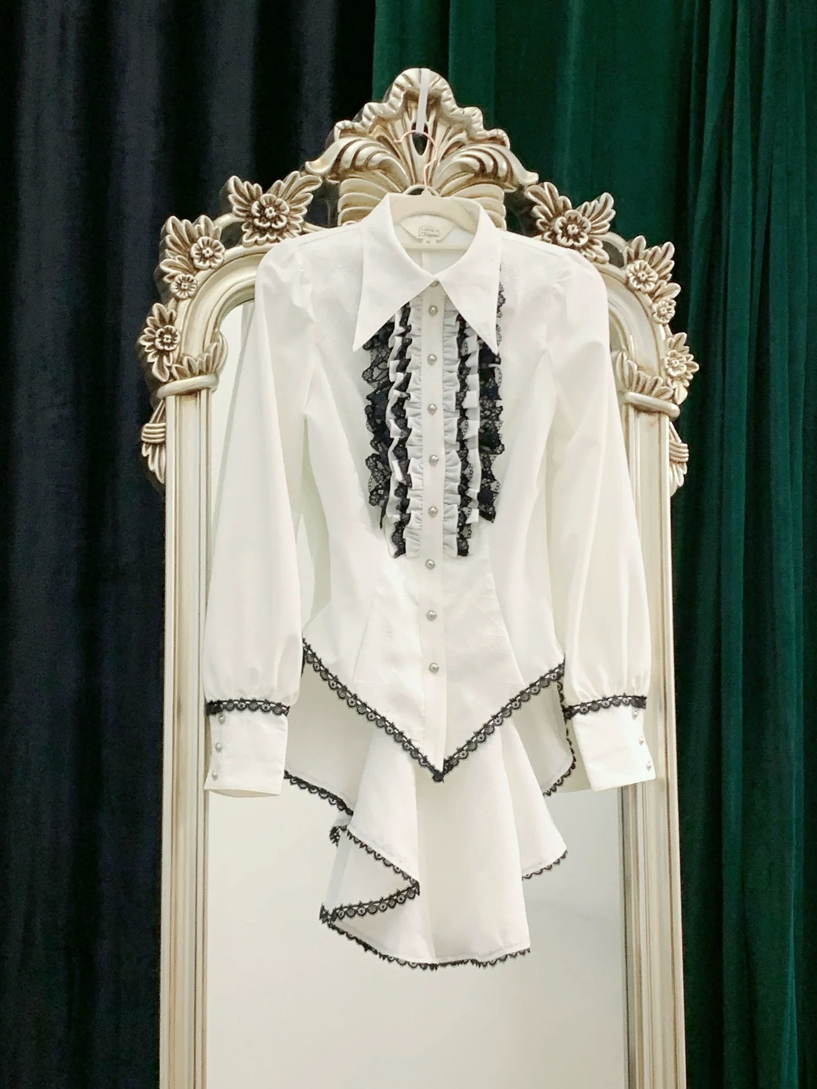 Cold Rice - Ouji Lolita Shirt With Spiderweb Pattern in Several Versions - Image 40