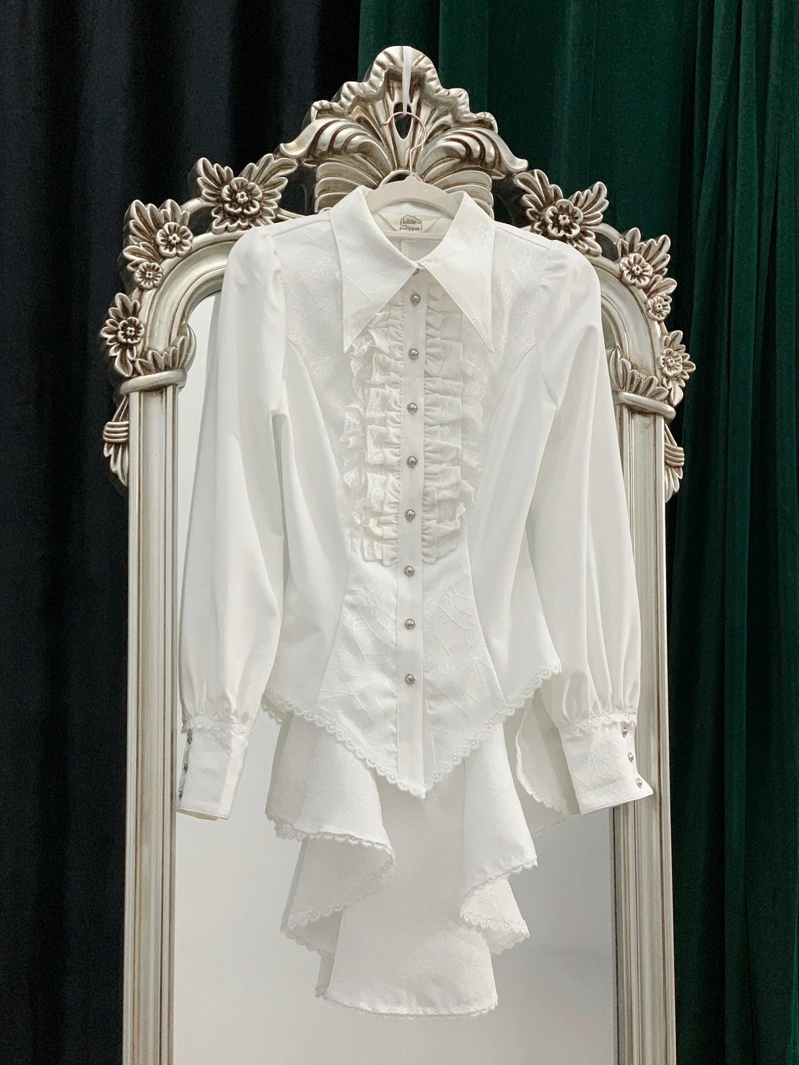 Cold Rice - Ouji Lolita Shirt With Spiderweb Pattern in Several Versions - Image 42