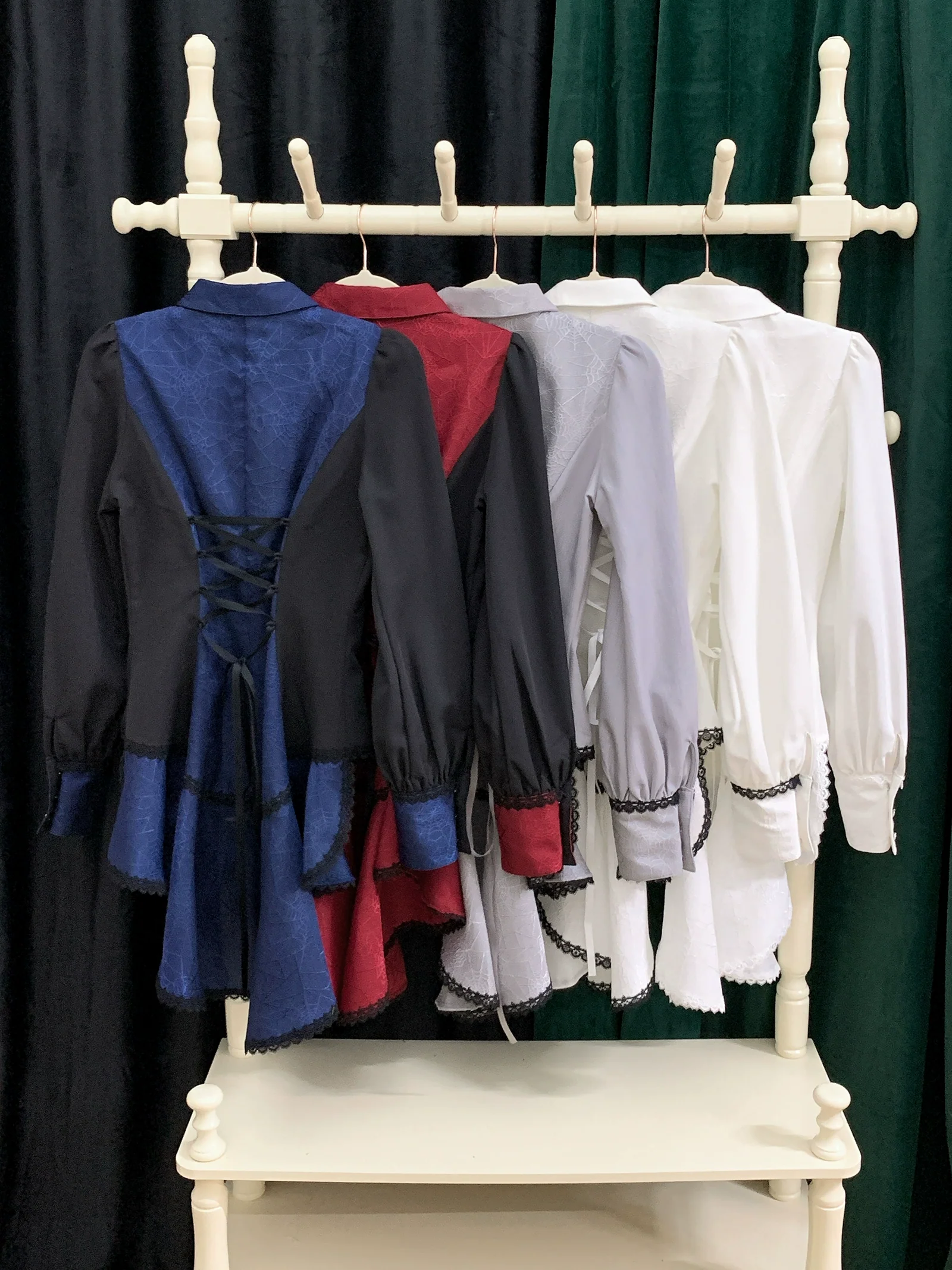 Cold Rice - Ouji Lolita Shirt With Spiderweb Pattern in Several Versions - Image 44