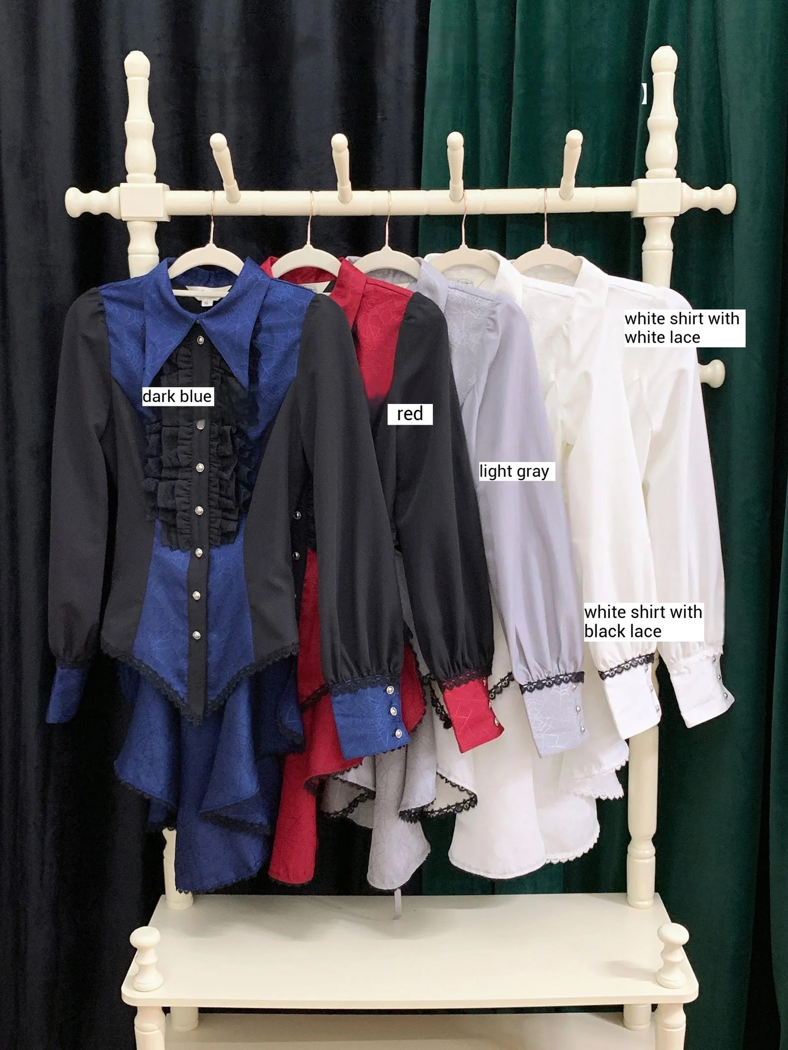 Cold Rice - Ouji Lolita Shirt With Spiderweb Pattern in Several Versions - Image 47