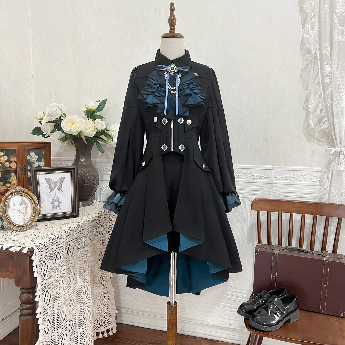 Mystique Melody - Ouji Lolita Shorts, Prince Long Vest - Image 11