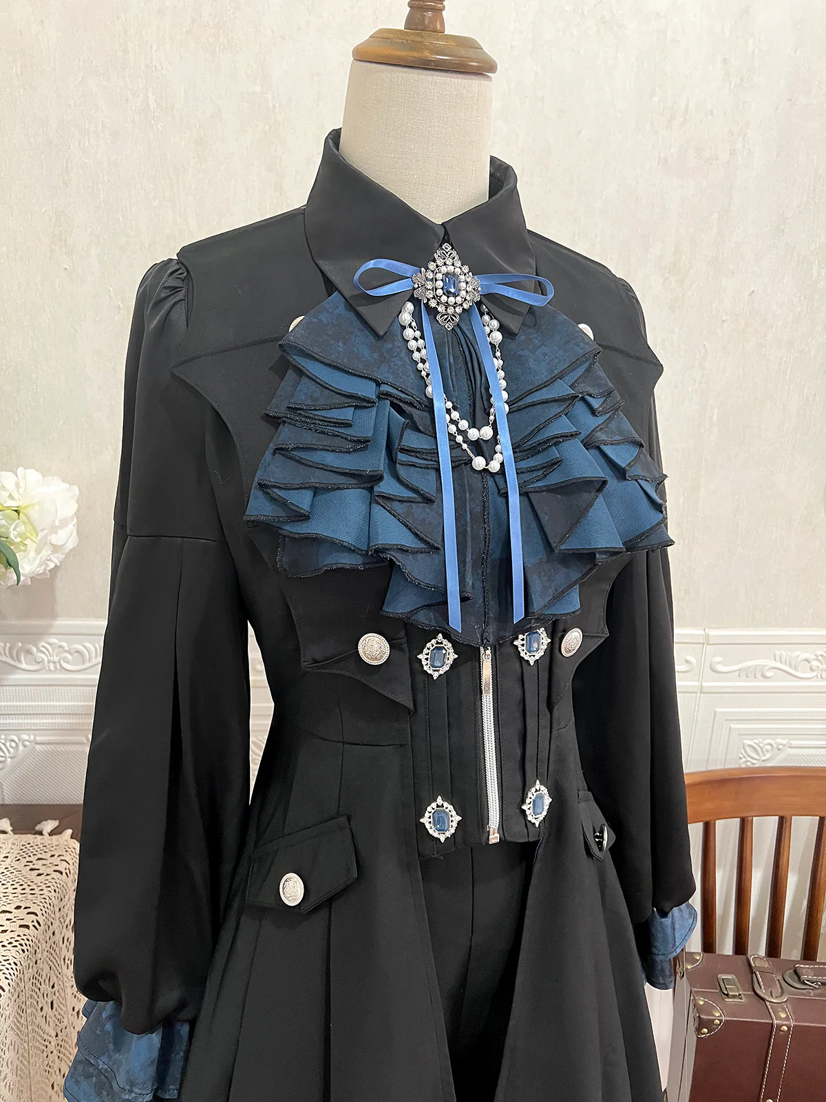 Mystique Melody - Ouji Lolita Shorts, Prince Long Vest - Image 12