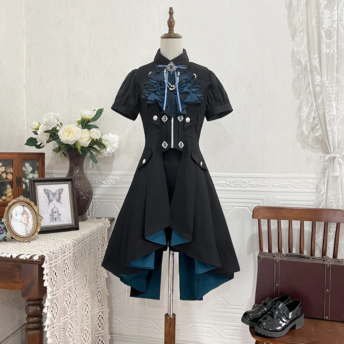 Mystique Melody - Ouji Lolita Shorts, Prince Long Vest - Image 14