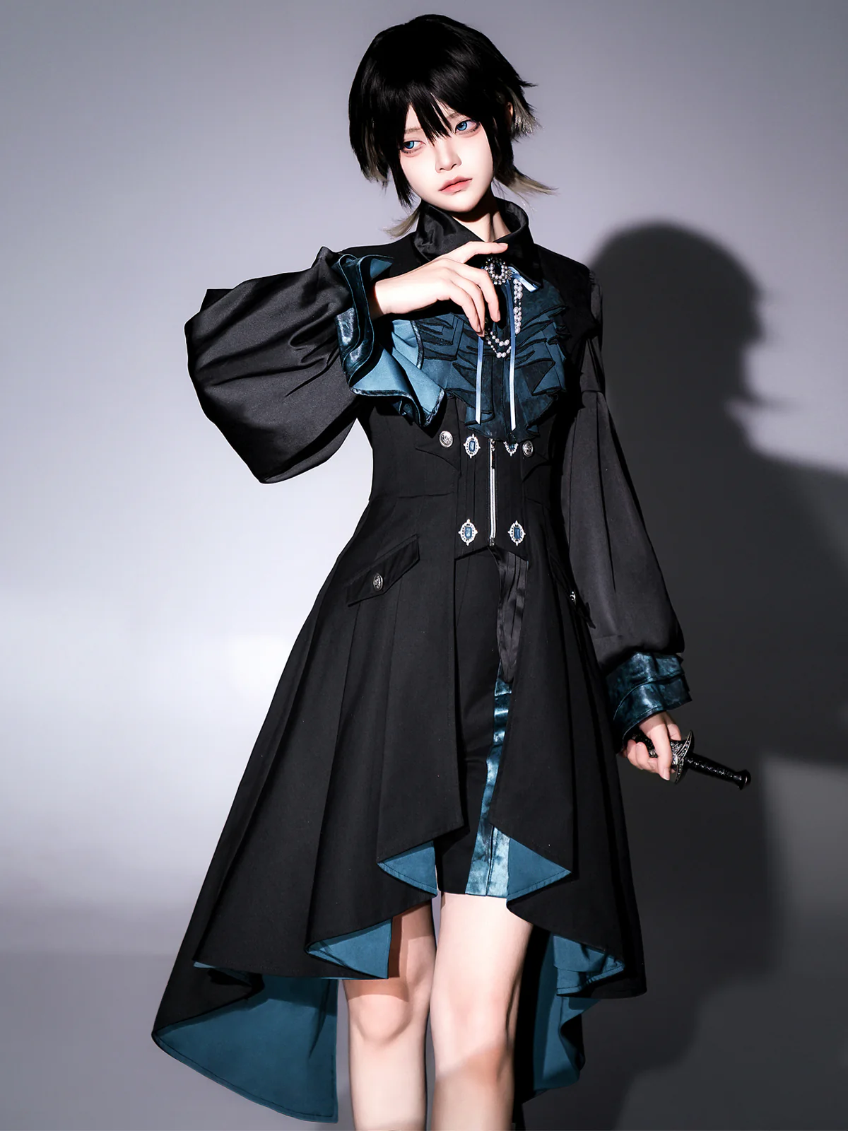 Mystique Melody - Ouji Lolita Shorts, Prince Long Vest - Image 3