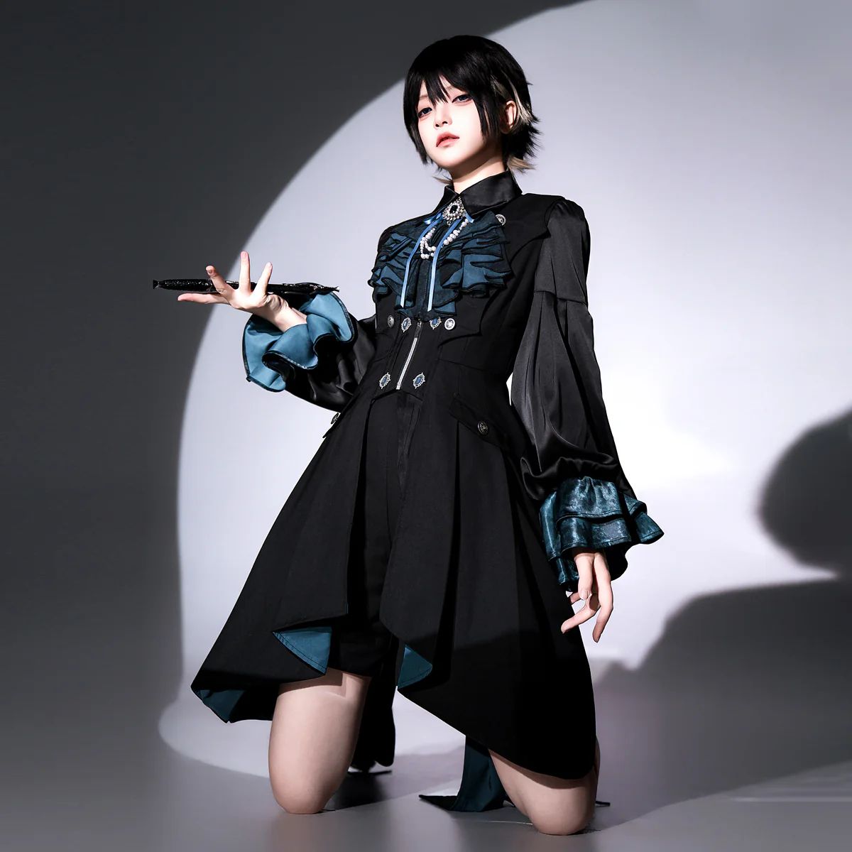 Mystique Melody - Ouji Lolita Shorts, Prince Long Vest - Image 8