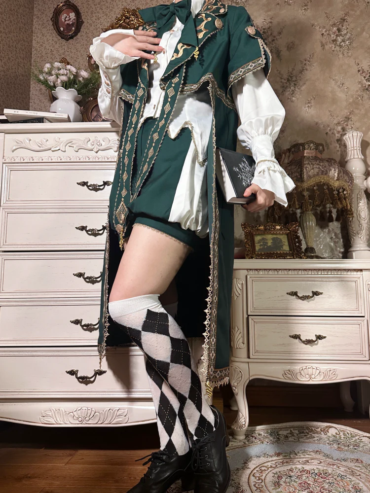 Divine Envoy - Ouji Lolita Shorts Suit Military Lolita Coat and Shirt - Image 11