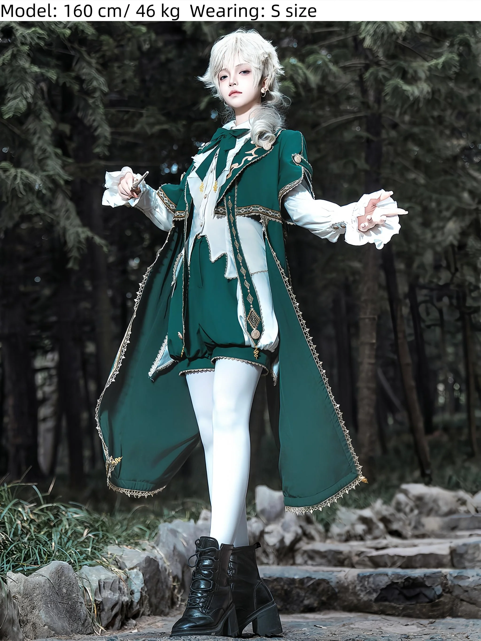 Divine Envoy - Ouji Lolita Shorts Suit Military Lolita Coat and Shirt - Image 4