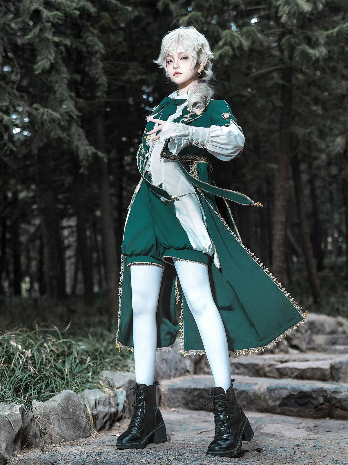 Divine Envoy - Ouji Lolita Shorts Suit Military Lolita Coat and Shirt - Image 6
