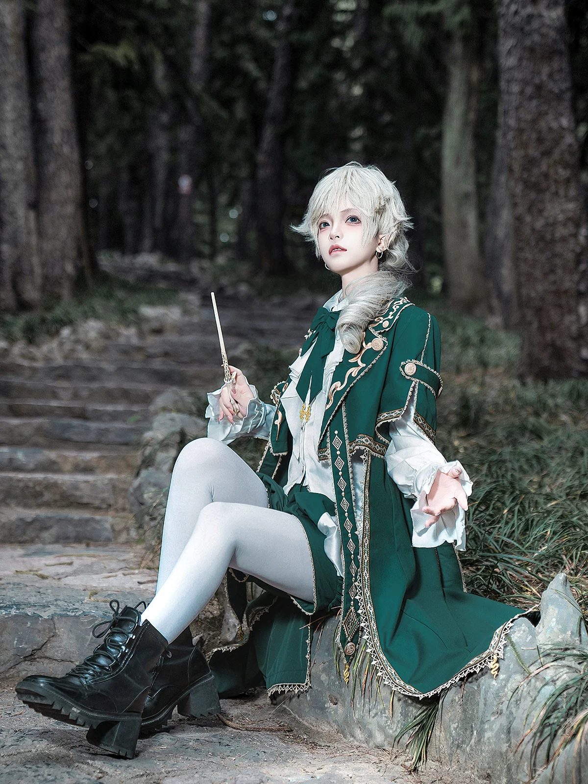 Divine Envoy - Ouji Lolita Shorts Suit Military Lolita Coat and Shirt - Image 8