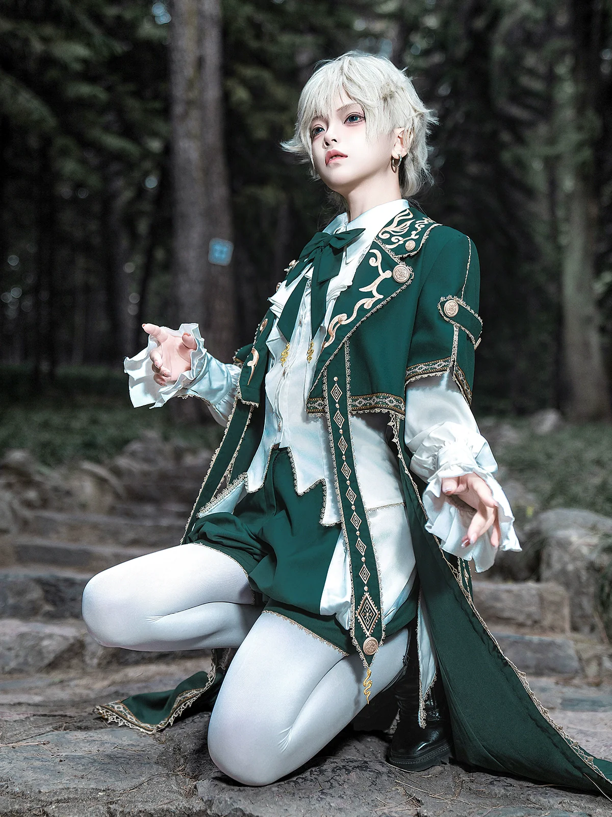 Divine Envoy - Ouji Lolita Shorts Suit Military Lolita Coat and Shirt - Image 9