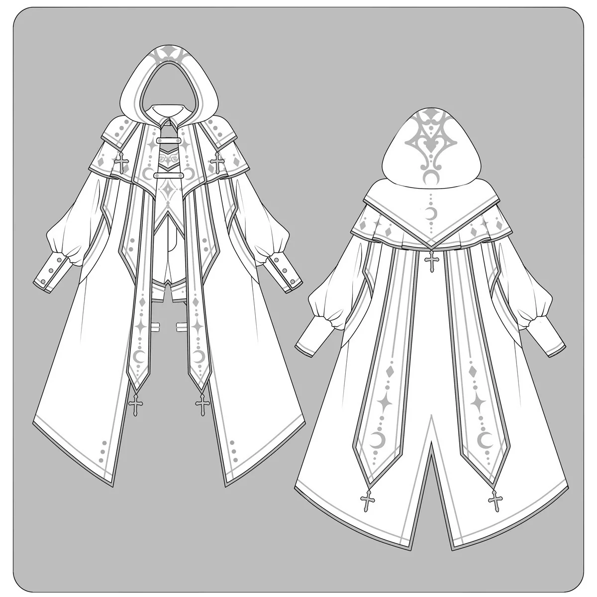 Bionic Dimension - Cyber-Lolita Techwear Cloak Set - Image 20
