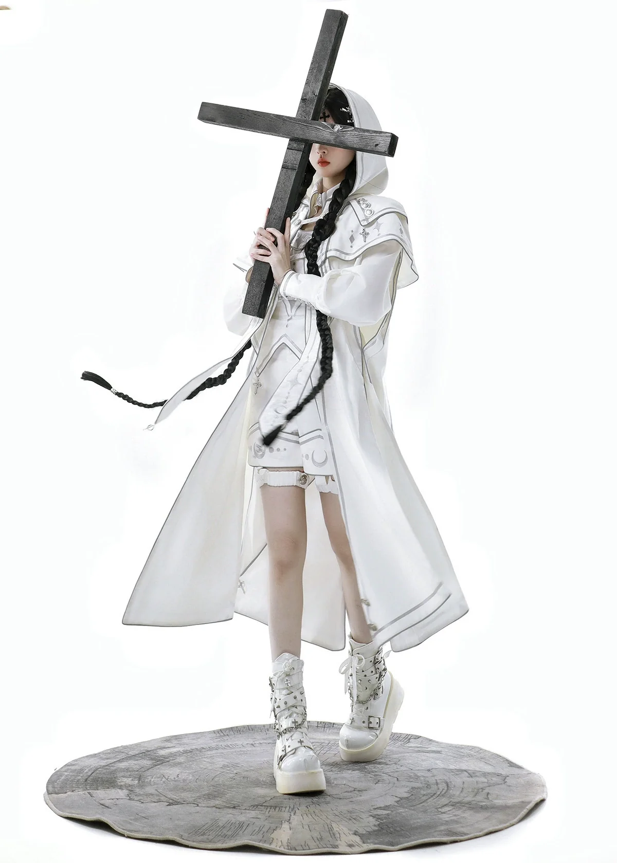 Bionic Dimension - Cyber-Lolita Techwear Cloak Set - Image 3