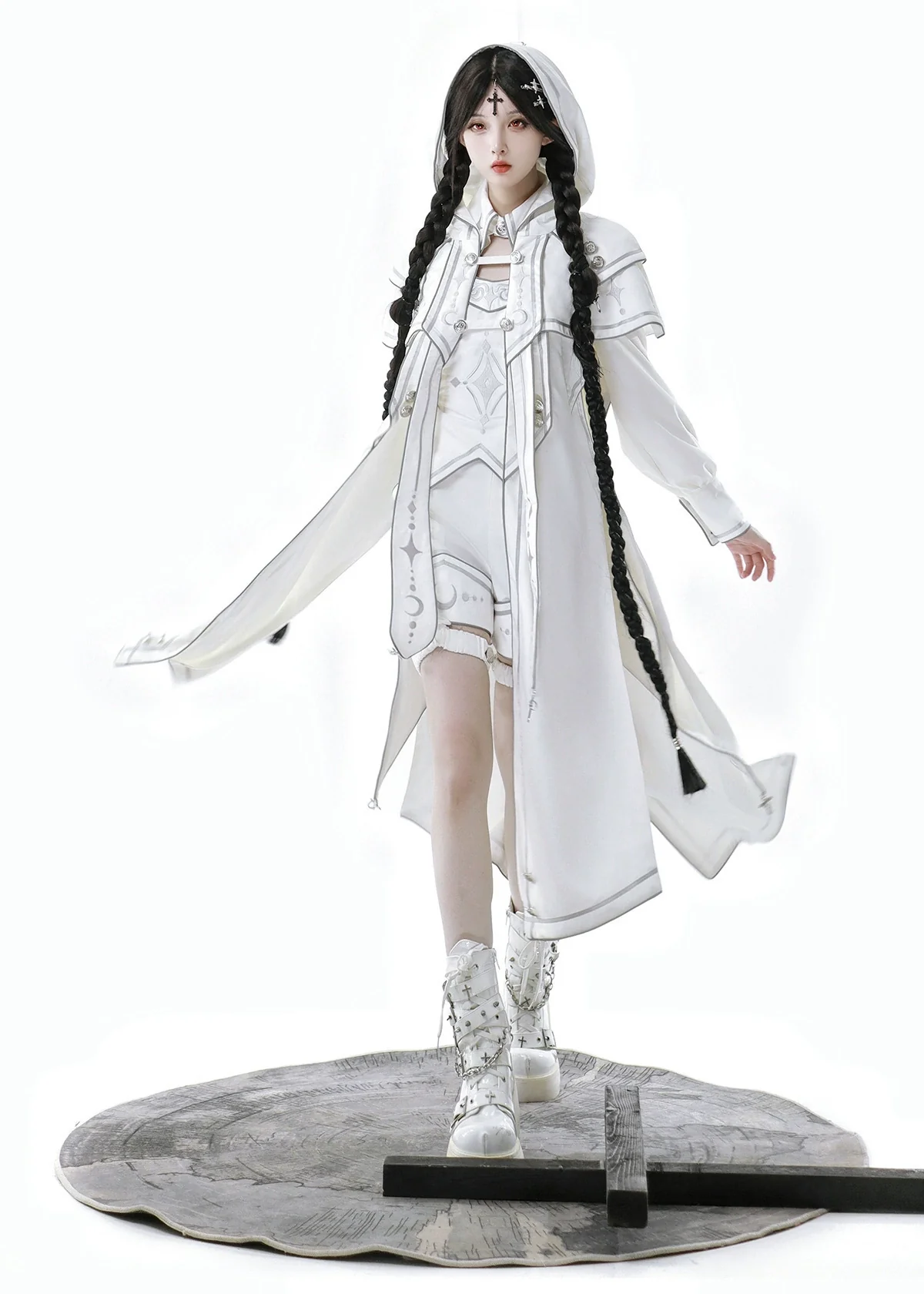 Bionic Dimension - Cyber-Lolita Techwear Cloak Set - Image 7