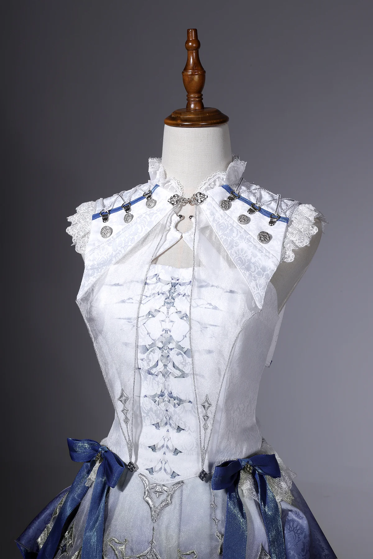Blue Dragon Bone - Ouji Lolita Shorts Suit with Embroidery and Trailing - Image 13