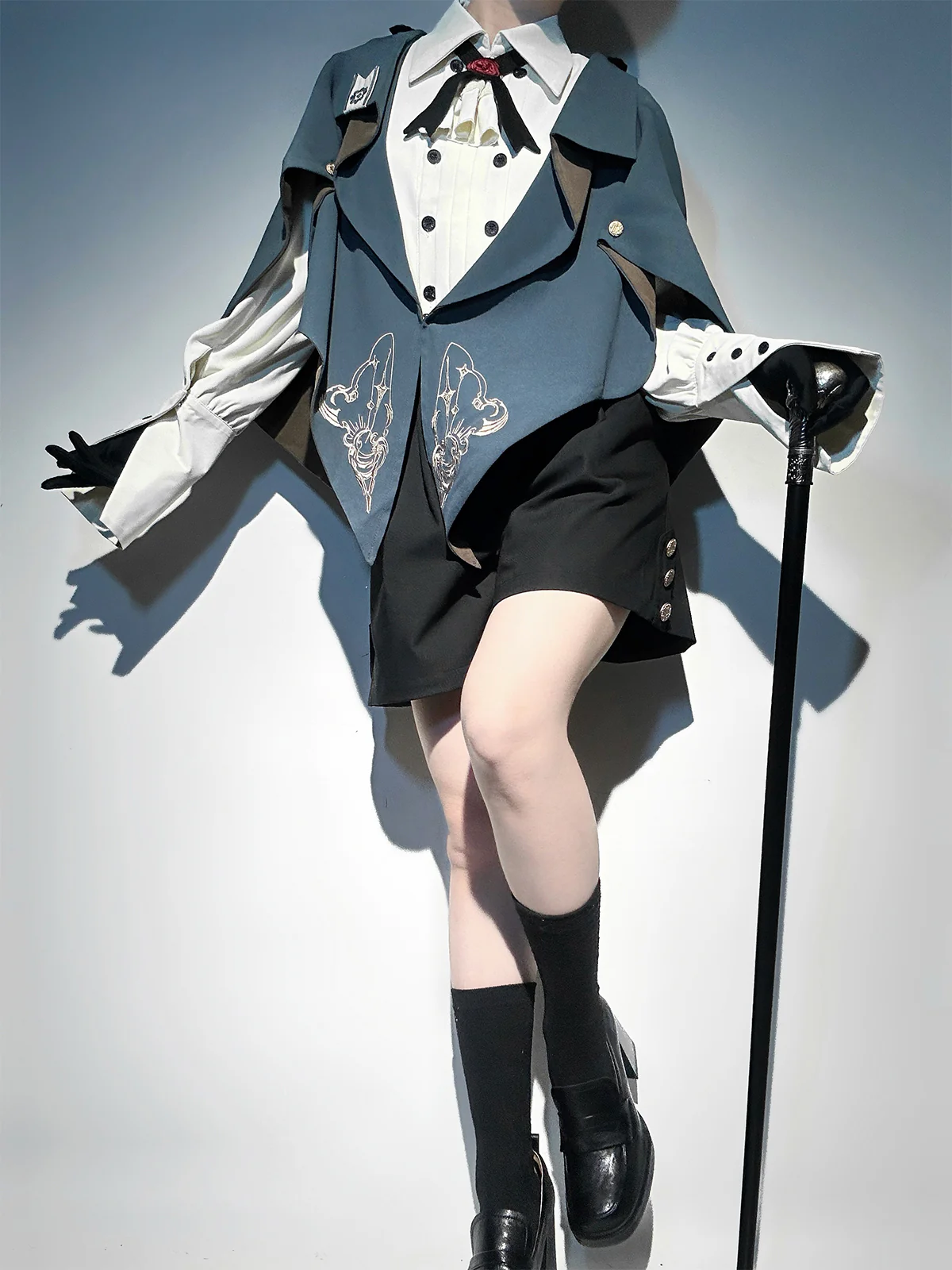 Narrative Poem - Ouji Lolita Shorts Suit with Shirt Cape and Vest - Image 12