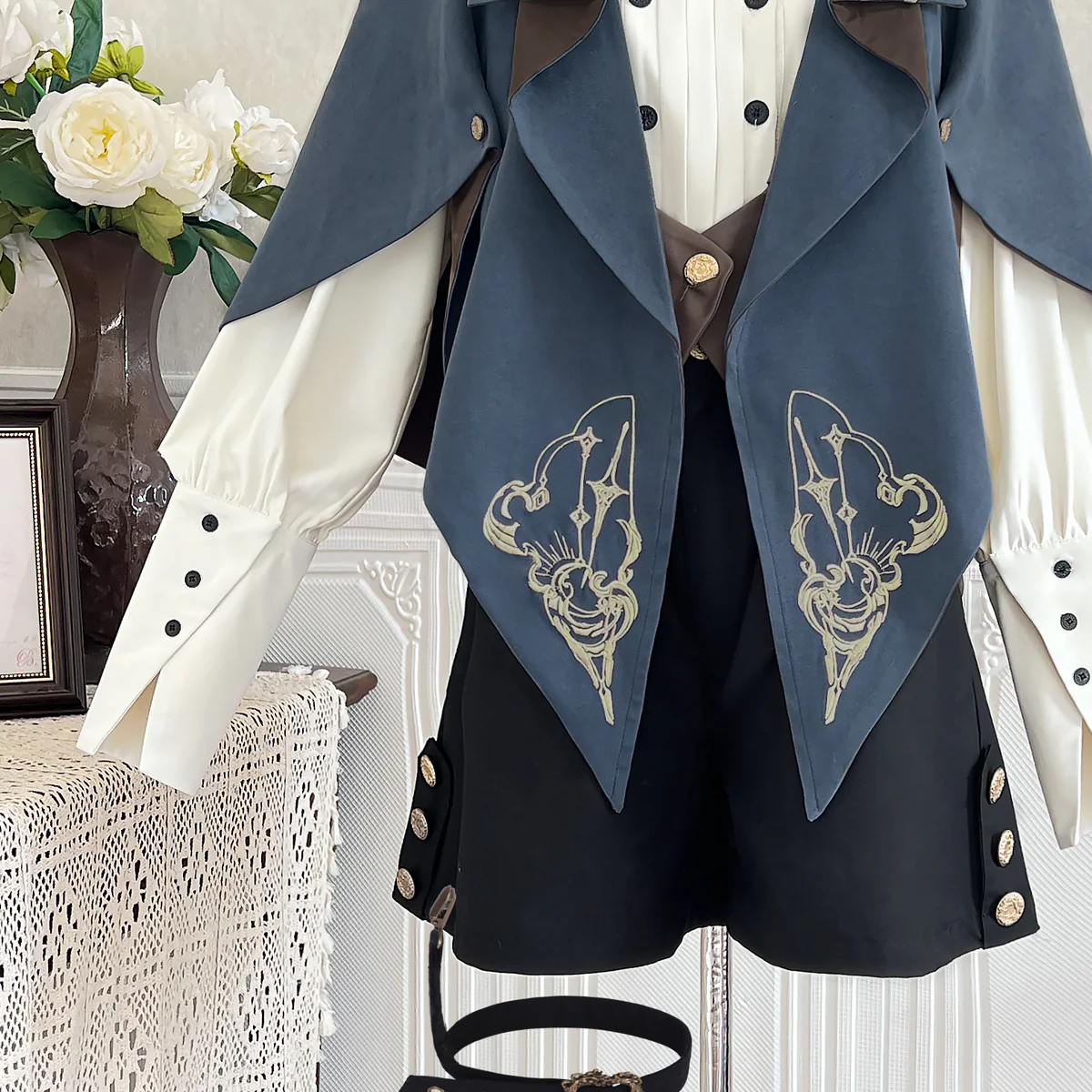 Narrative Poem - Ouji Lolita Shorts Suit with Shirt Cape and Vest - Image 15
