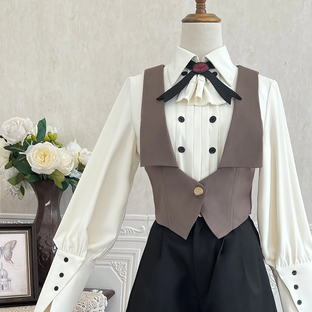 Narrative Poem - Ouji Lolita Shorts Suit with Shirt Cape and Vest - Image 18