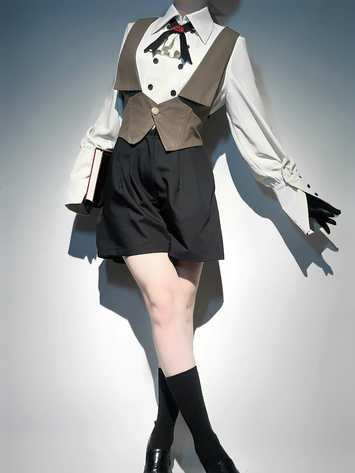 Narrative Poem - Ouji Lolita Shorts Suit with Shirt Cape and Vest - Image 4