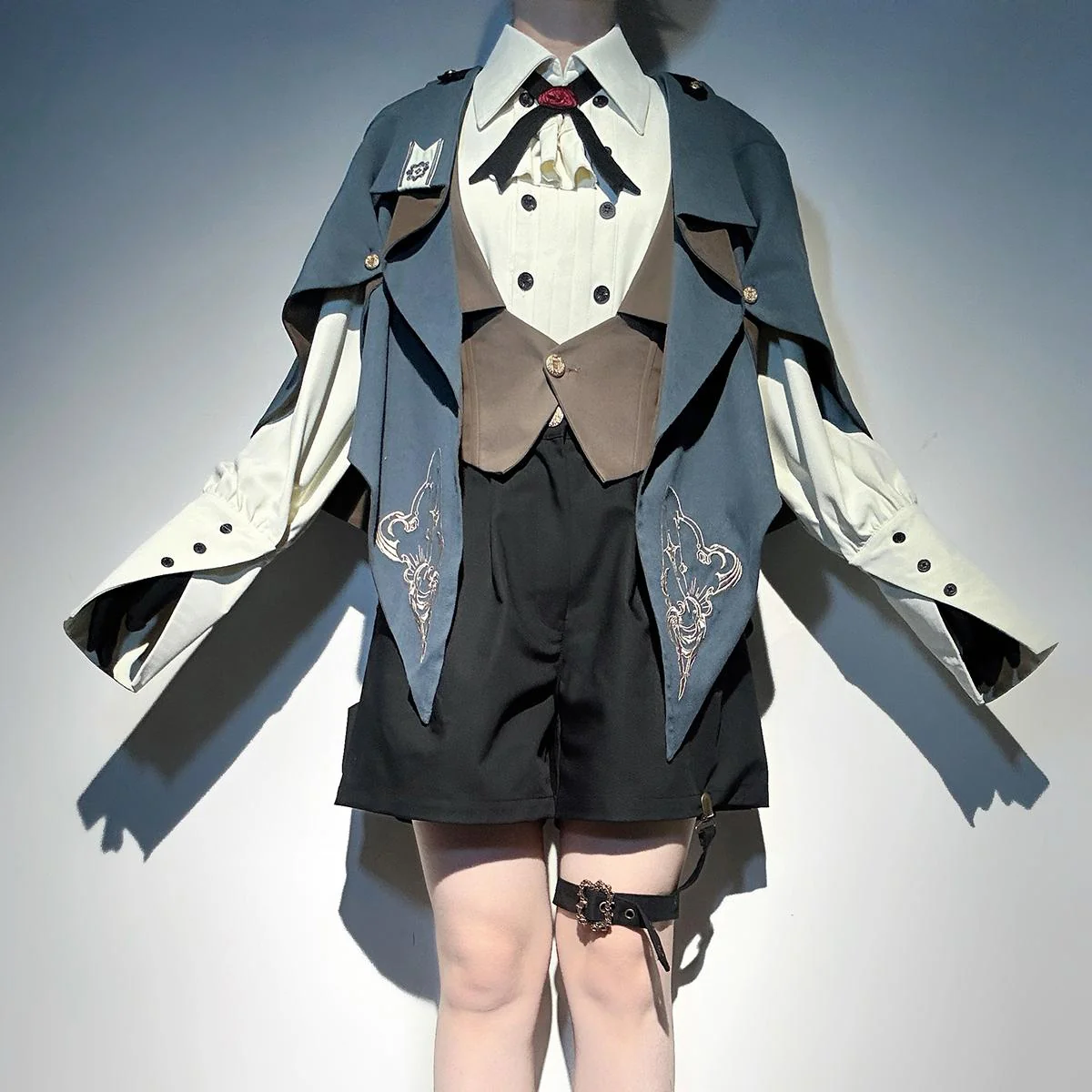 Narrative Poem - Ouji Lolita Shorts Suit with Shirt Cape and Vest - Image 8