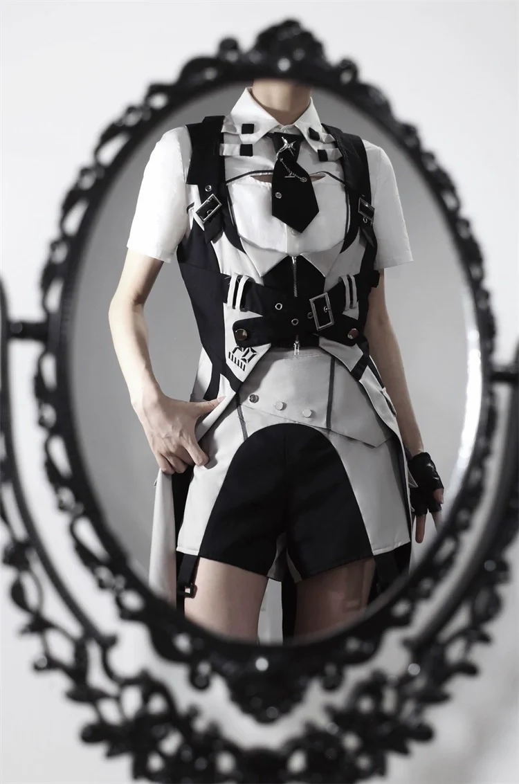 Sky Core Record - Ouji Lolita Shorts Suits Short Sleeve Dress Set - Image 12