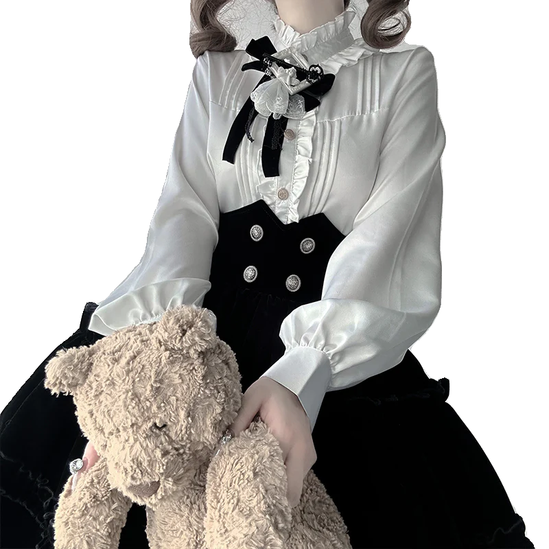 Erosion Heart F-Type - Ouji Lolita Suit Black Velvet Shorts and Skirt - Image 25
