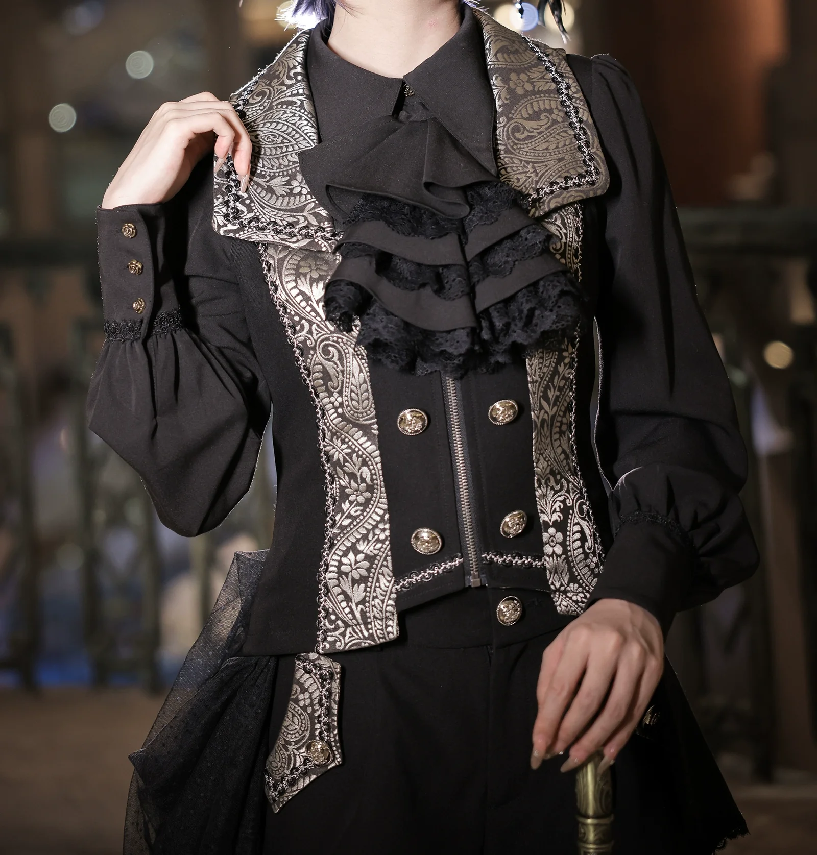Oath of the Chapter - Ouji Lolita Suit Embroidered Prince Vest Shorts Coat - Image 10