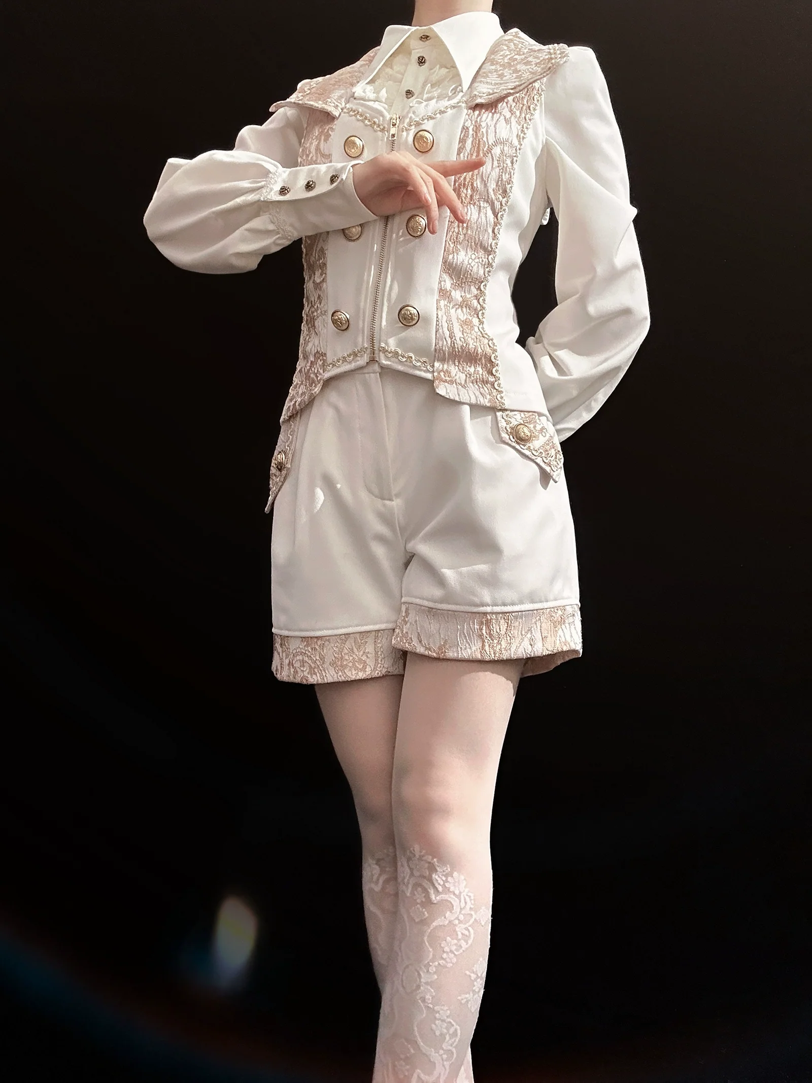 Oath of the Chapter - Ouji Lolita Suit Embroidered Prince Vest Shorts Coat - Image 44