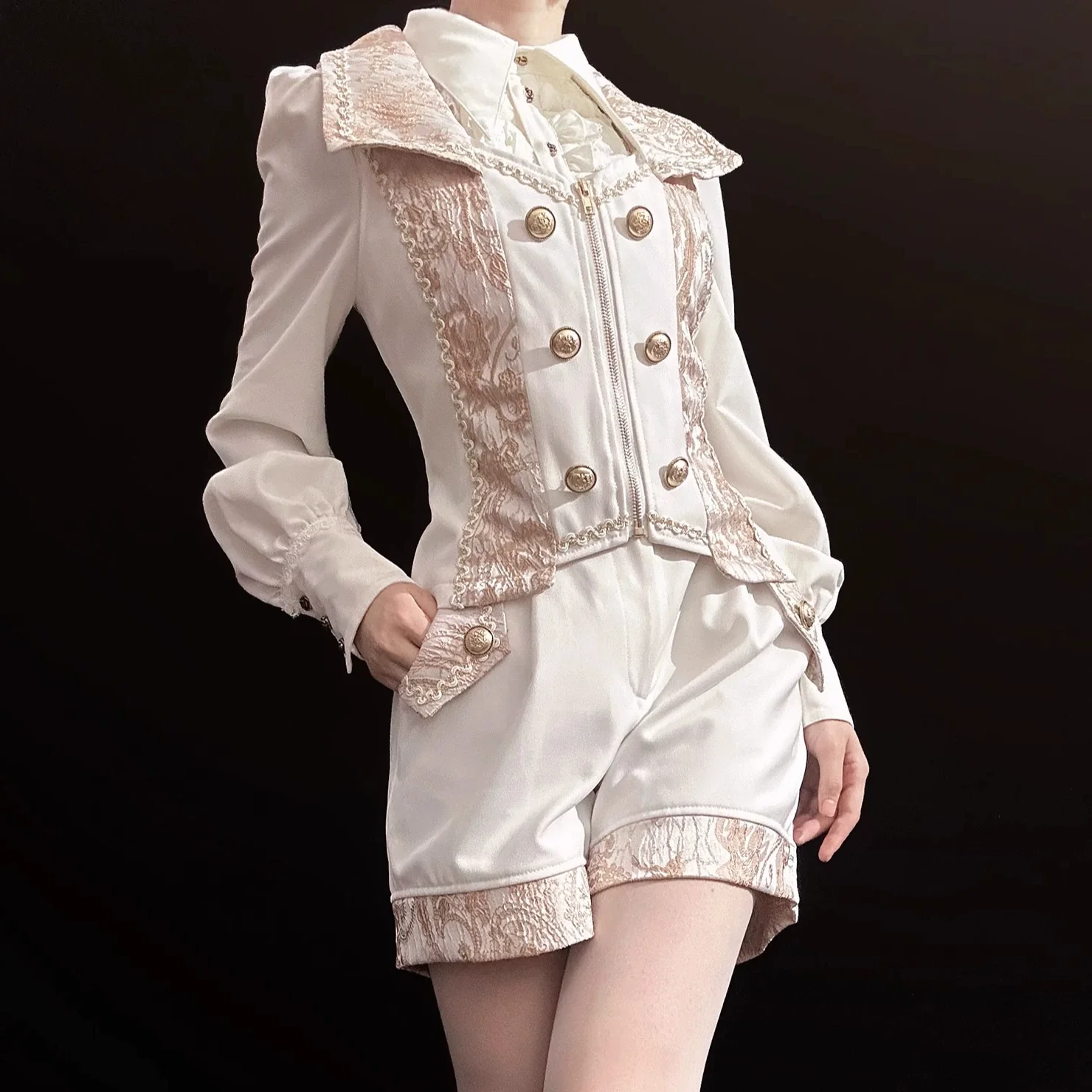 Oath of the Chapter - Ouji Lolita Suit Embroidered Prince Vest Shorts Coat - Image 45