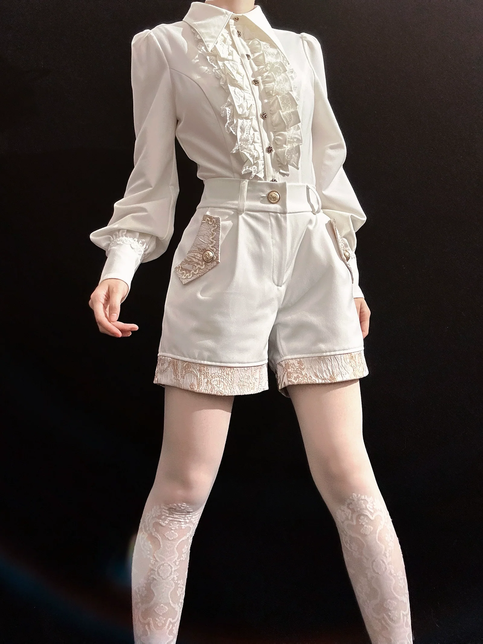 Oath of the Chapter - Ouji Lolita Suit Embroidered Prince Vest Shorts Coat - Image 47