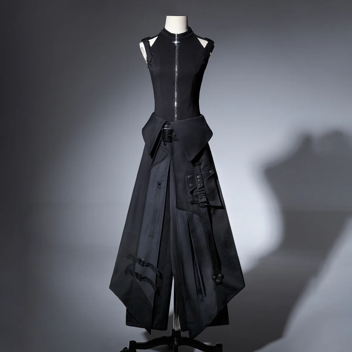 Nightblade - Black Ouji Lolita Apron Pants Suit - Image 11