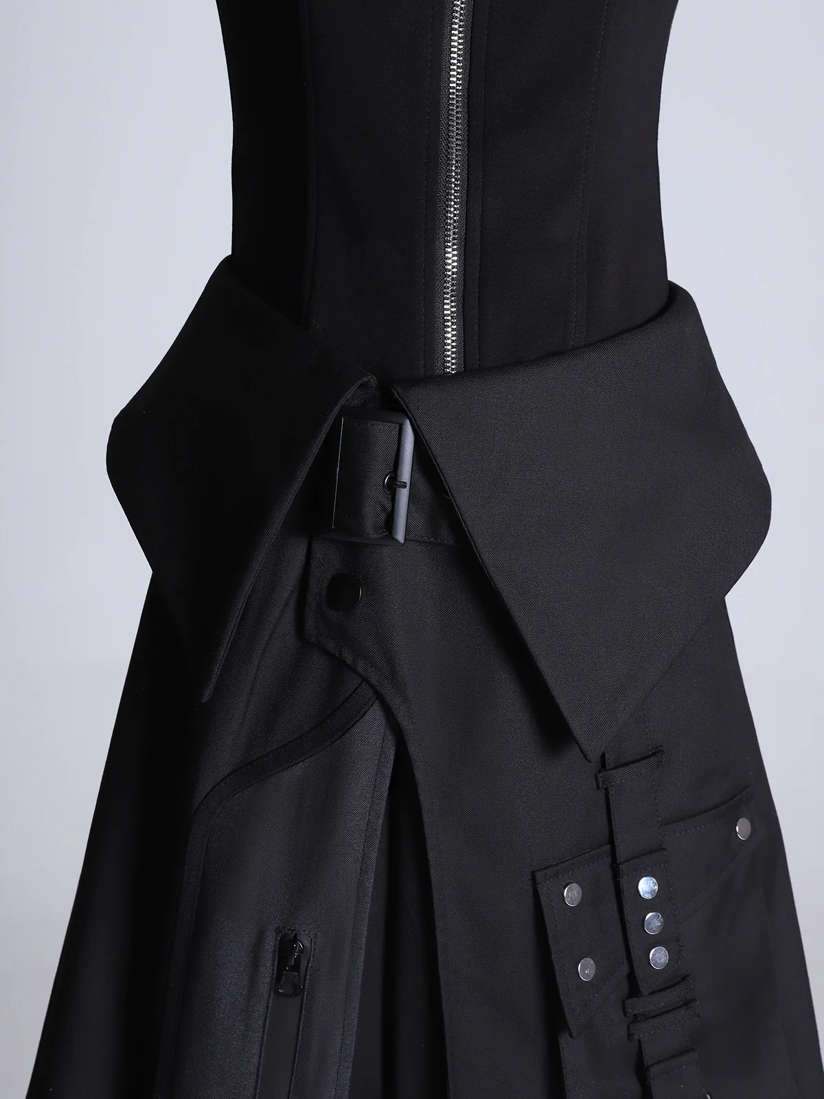 Nightblade - Black Ouji Lolita Apron Pants Suit - Image 14