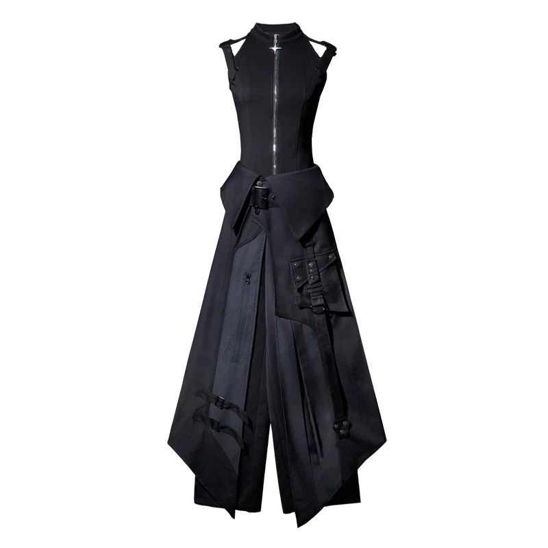 Nightblade - Black Ouji Lolita Apron Pants Suit - Image 19
