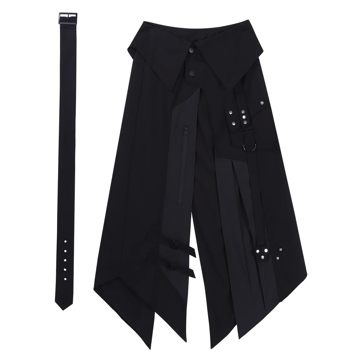 Nightblade - Black Ouji Lolita Apron Pants Suit - Image 21