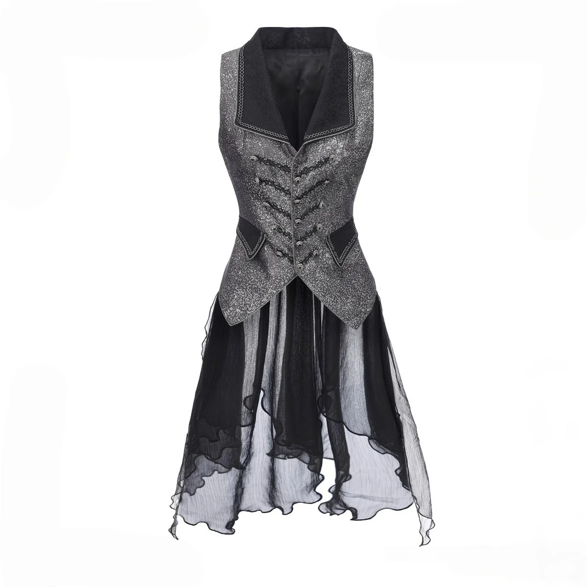 Eternal Displaced Boundary - Ouji Lolita Vest Coat, Detachabl Back Trailing