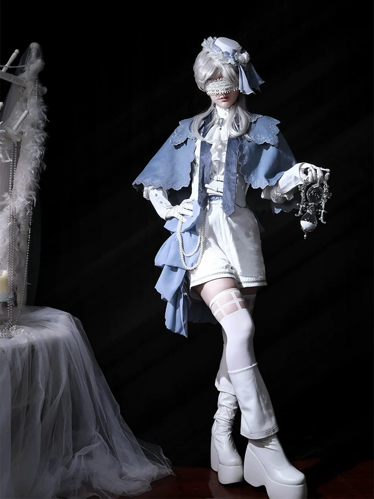 Crumbling Skeleton - Ouji Lolita Fishbone Embroideried Vest & Pants Suits - Image 27