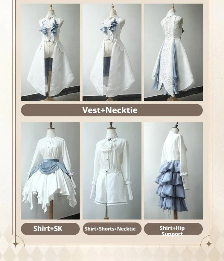 Crumbling Skeleton - Ouji Lolita Fishbone Embroideried Vest & Pants Suits - Image 41