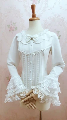 Petal Collar Princess Sleeve Vintage Blouse - Image 3