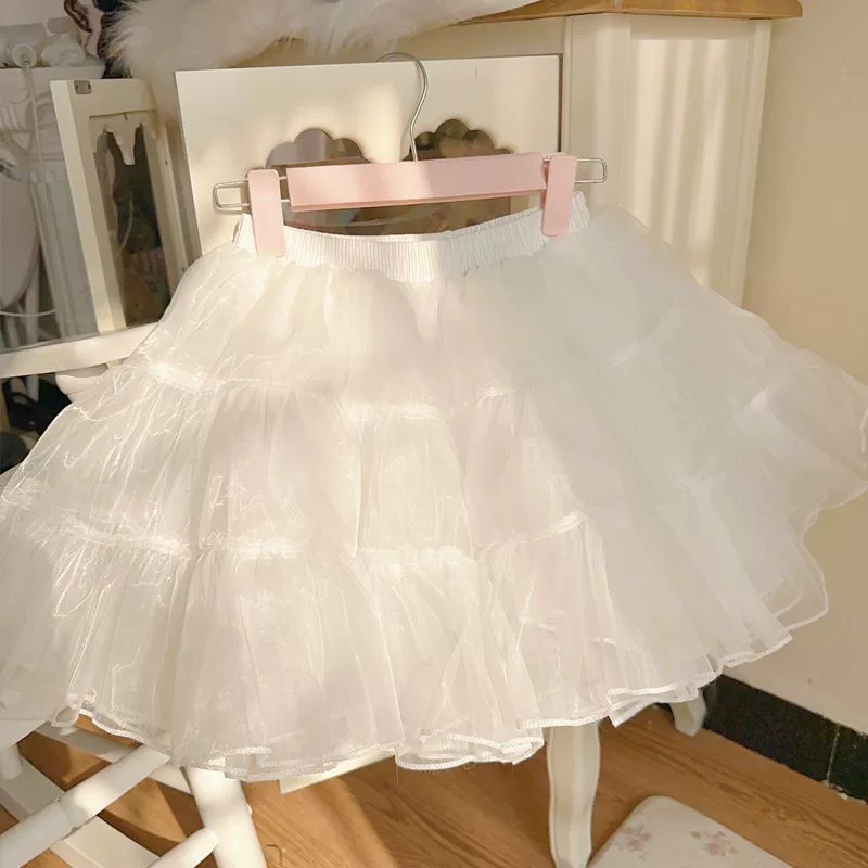 Daily Lolita Petticoat 13.8" (35 cm), White Short Soft Yarn Pannier - Image 4