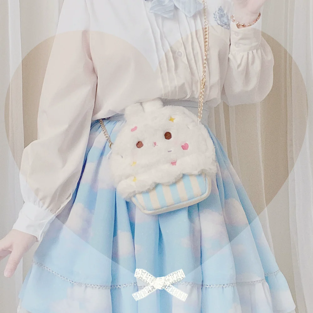 PiggyLass - Cute Plush Lolita Bag Rabbit Cake Bag - Image 5