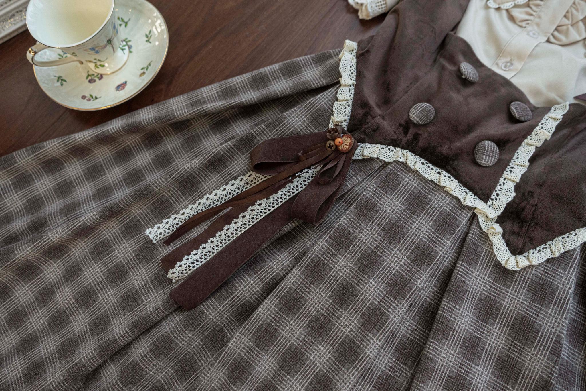 Chestnut Autumn - Plaid Classic Lolita JSK, Bust Supporting - Image 14
