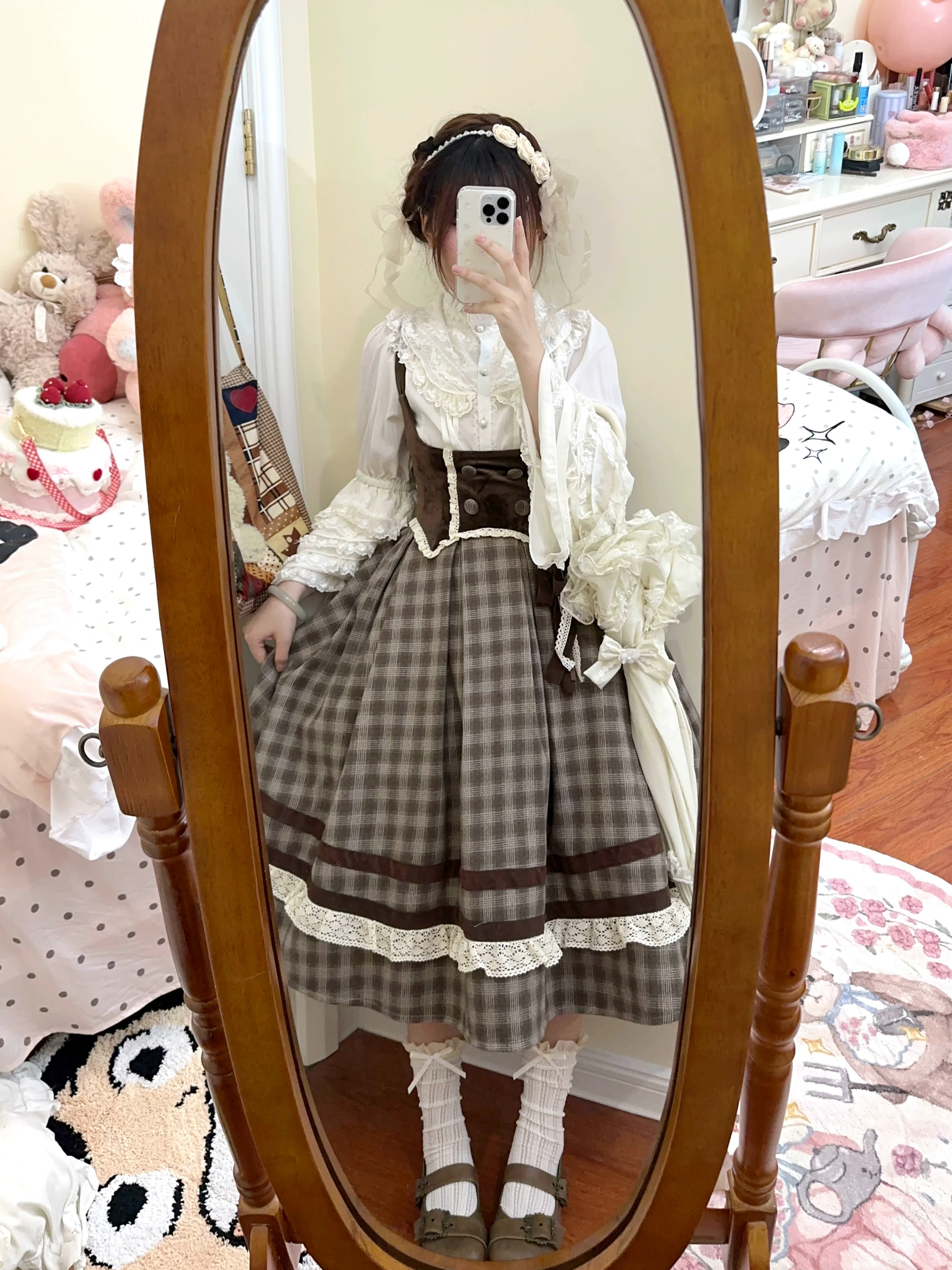Chestnut Autumn - Plaid Classic Lolita JSK, Bust Supporting - Image 8