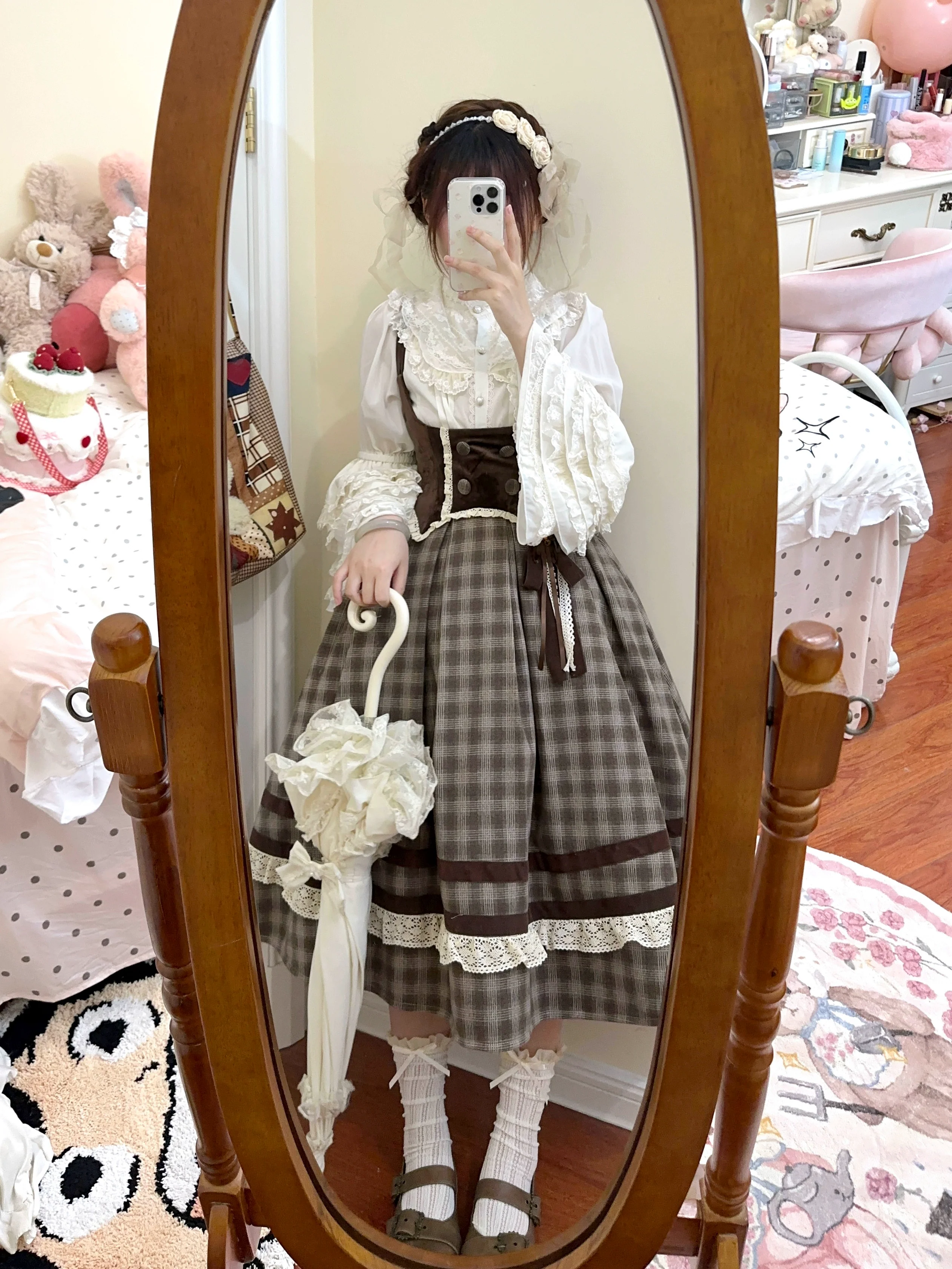Chestnut Autumn - Plaid Classic Lolita JSK, Bust Supporting - Image 9