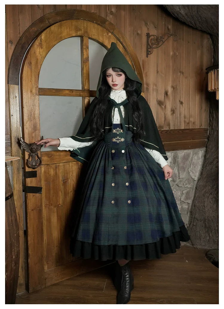 Berlin Souvenir - Plaid Preppy Style Lolita Bust Supporting JSK Outfit - Image 5