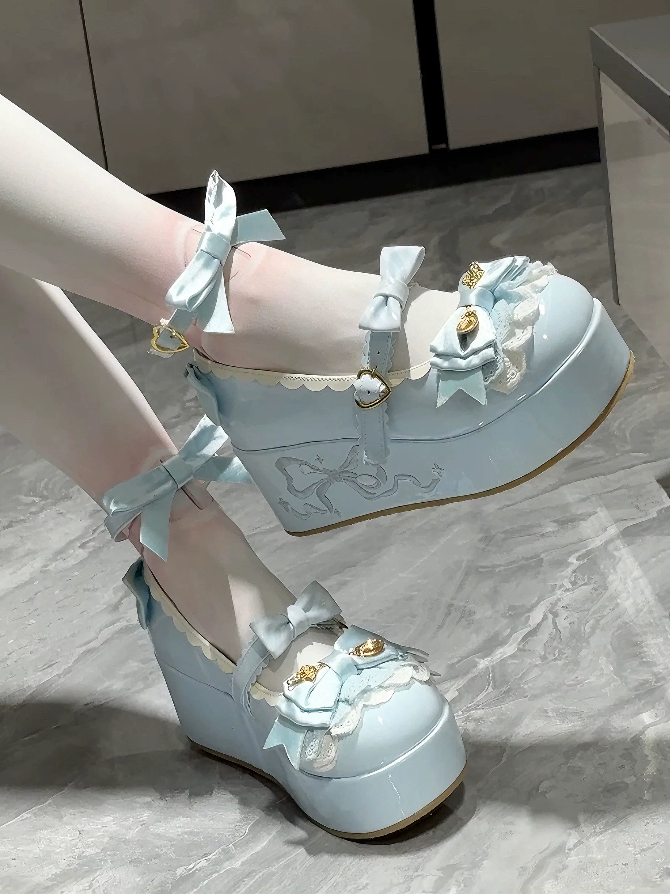 Mousse Rolls - Platform Sweet Lolita Shoes, Detachable Golden Spoon - Image 16